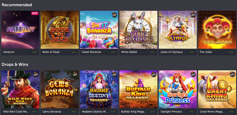 ComeOn Online Casino Games