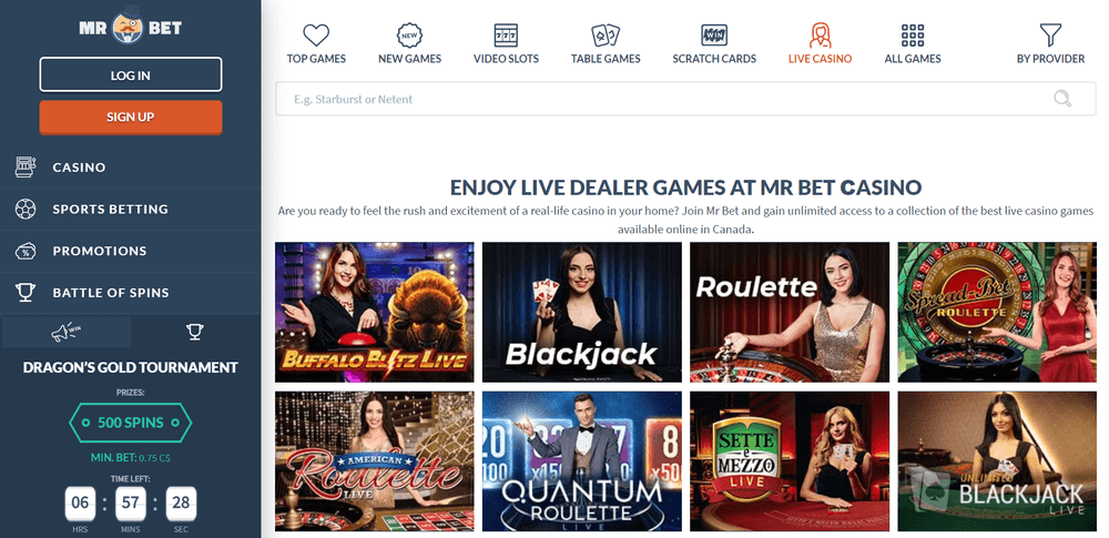 Mr Bet Casino Live Casino