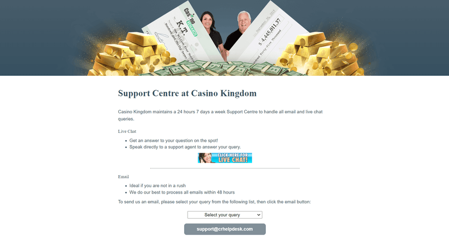 Casino Kingdom Customer Service