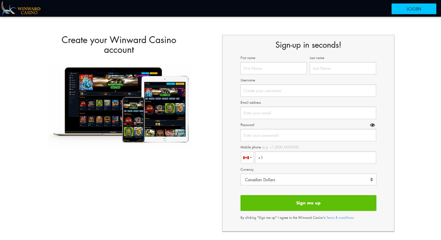 Winward Casino Registration
