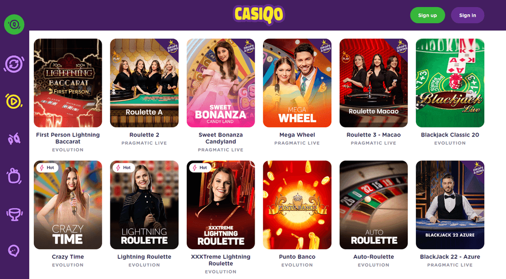 Casiqo Casino Live Casino