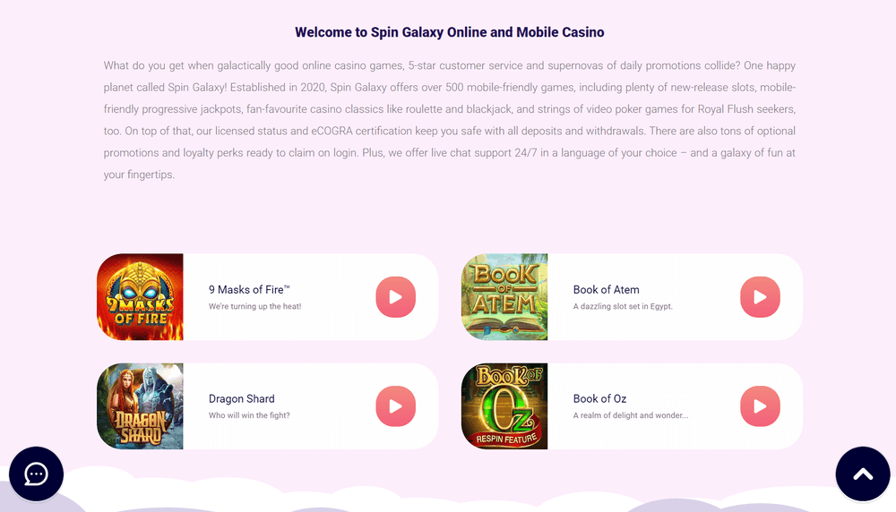 Spin Galaxy Mobile Casino