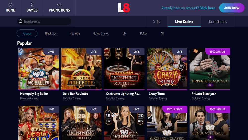 Lucky8 Casino Live Casino