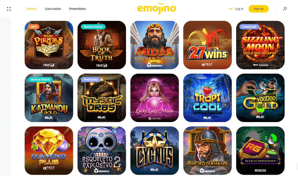 Emojino Casino Games