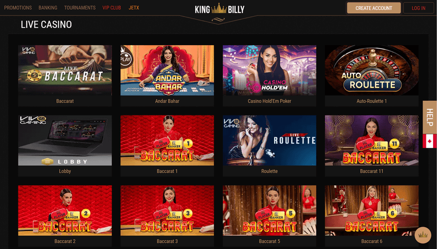 King Billy Live Casino