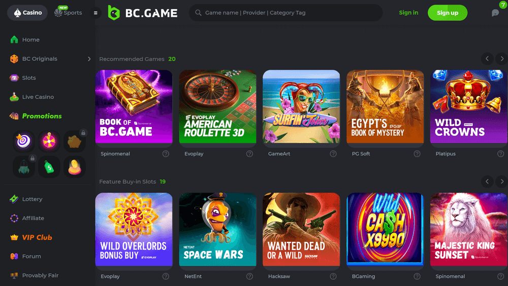 BC Game Casino Slots