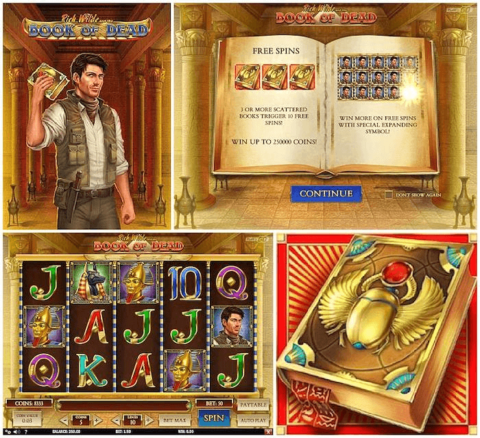 50 free spins on Book of Dead slot