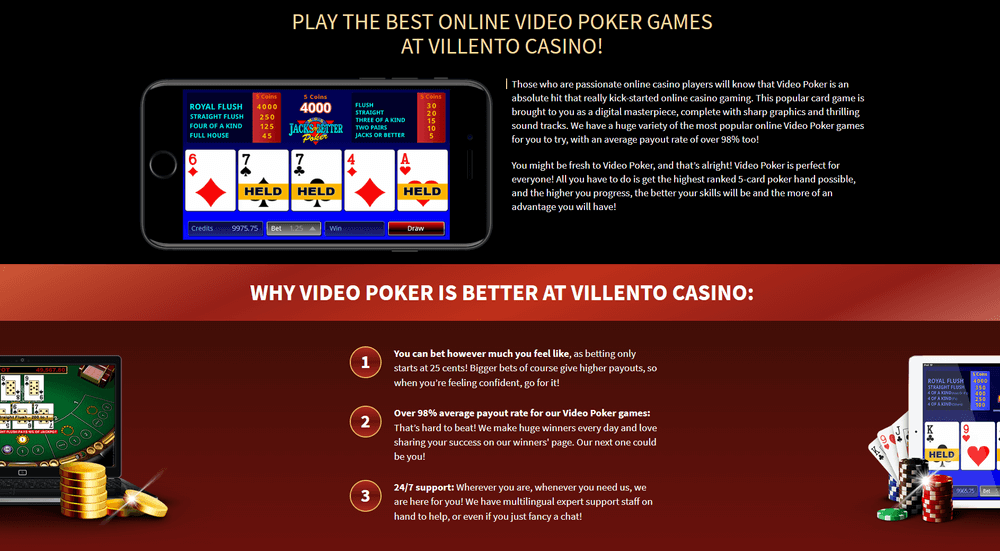 villento casino video poker