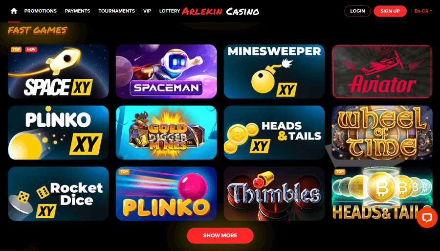 Arlekin Casino Fast Games