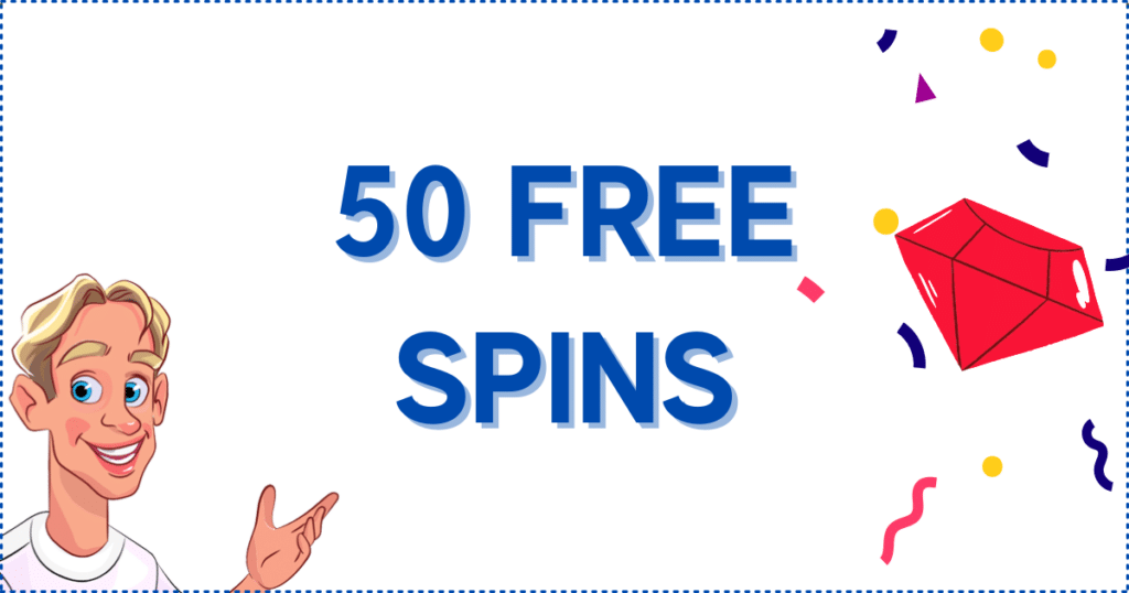 Image for the section Free 50 Spins No Deposit: The Quick Version. It shows the Casinoclaw mascot and a diamond.