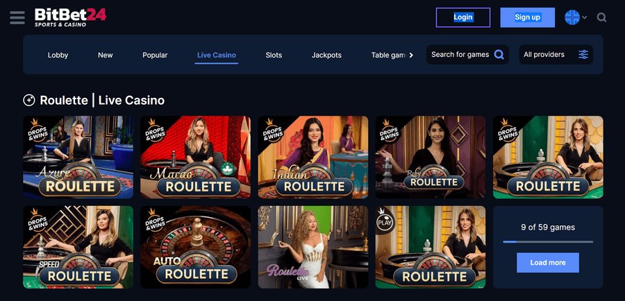 BitBet24 Live Casino
