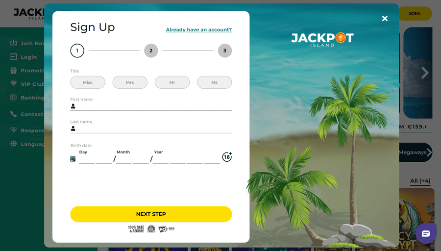 Jackpot Island Casino Sign Up