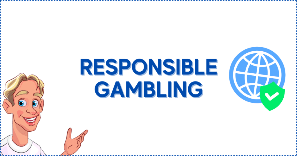 Image for the section Responsible Gambling and Customer Support. It shows the Casinoclaw mascot and a safety banner. It means that online casino real money gambling is safe.