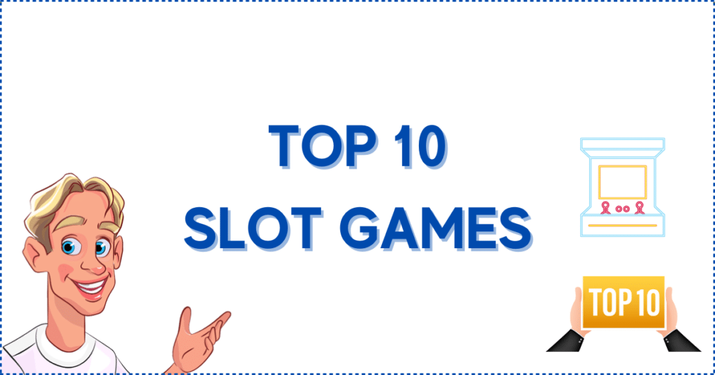 Image for the section Playson's 10 Most Played Slot Games. It shows the Casinoclaw mascot, a top 10 banner, and a slot machine.