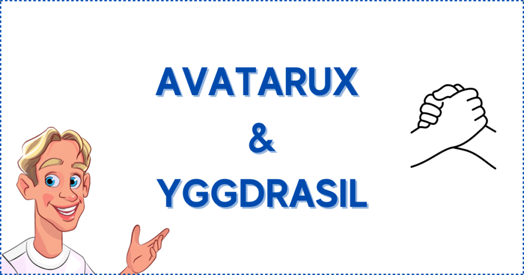 Image for the section AvatarUX and Yggdrasil Relationship. It shows the Casinoclaw mascot and two hands.