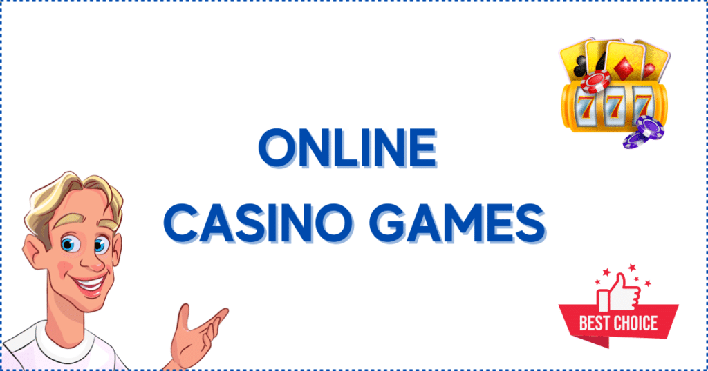Image for the section The Best Online Casino Games for Risk-Free Bonus Offers. It shows the Casinoclaw mascot, a 'best choice' banner, cards, chips, and a slot reel. It symbolizes the games you can use your risk free casino bonus on.
