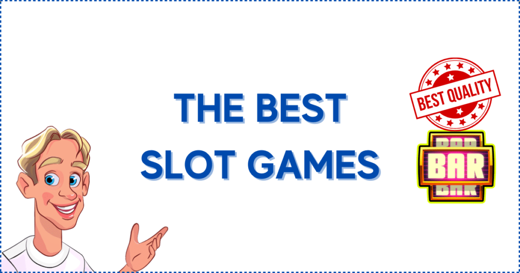 Image for the section Selecting the Best Online Slot Games. It shows the Casinoclaw mascot, a best quality banner, and a picture of a slot reel.