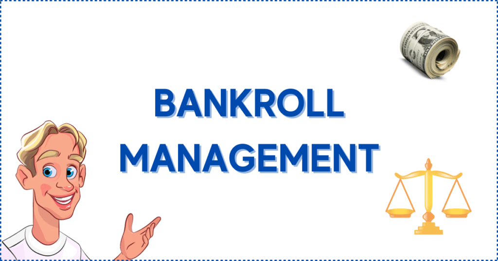 Image for the section Importance of Bankroll Management with Low Volatility Online Slots. It shows the Casinoclaw mascot, cash, and scales.