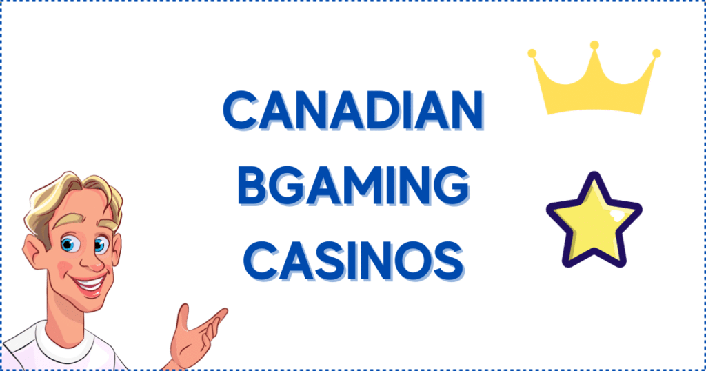 Image for the section Top Canadian BGaming Casinos. It shows the Casinoclaw mascot, a crown, and a star.