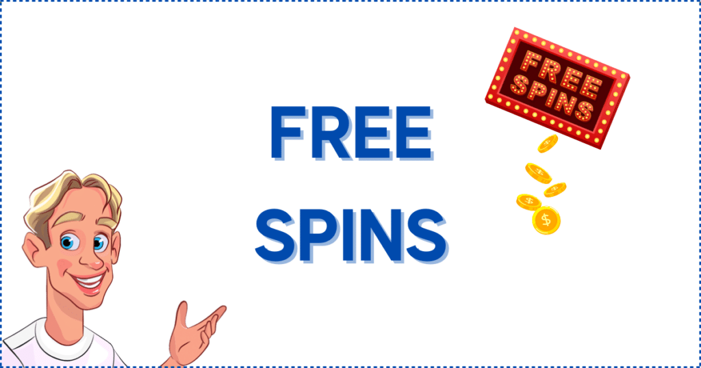 Free spins on Paysafecard casinos. The image shows the Casinoclaw mascot, a free spins banner, and four gold coins.
