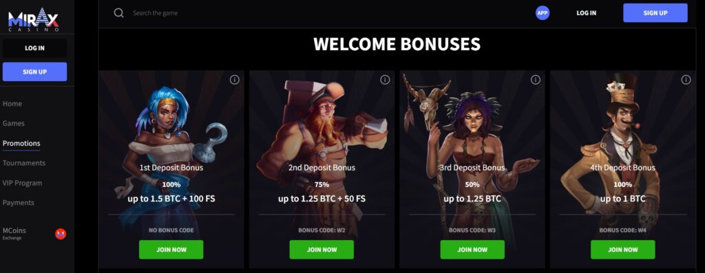 Mirax Welcome Bonus