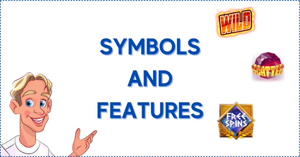 Special Symbols and Features of Hold and Win Slots. The image shows the Casinoclaw mascot, 'wild', 'scatter', and 'free spins' signs. 